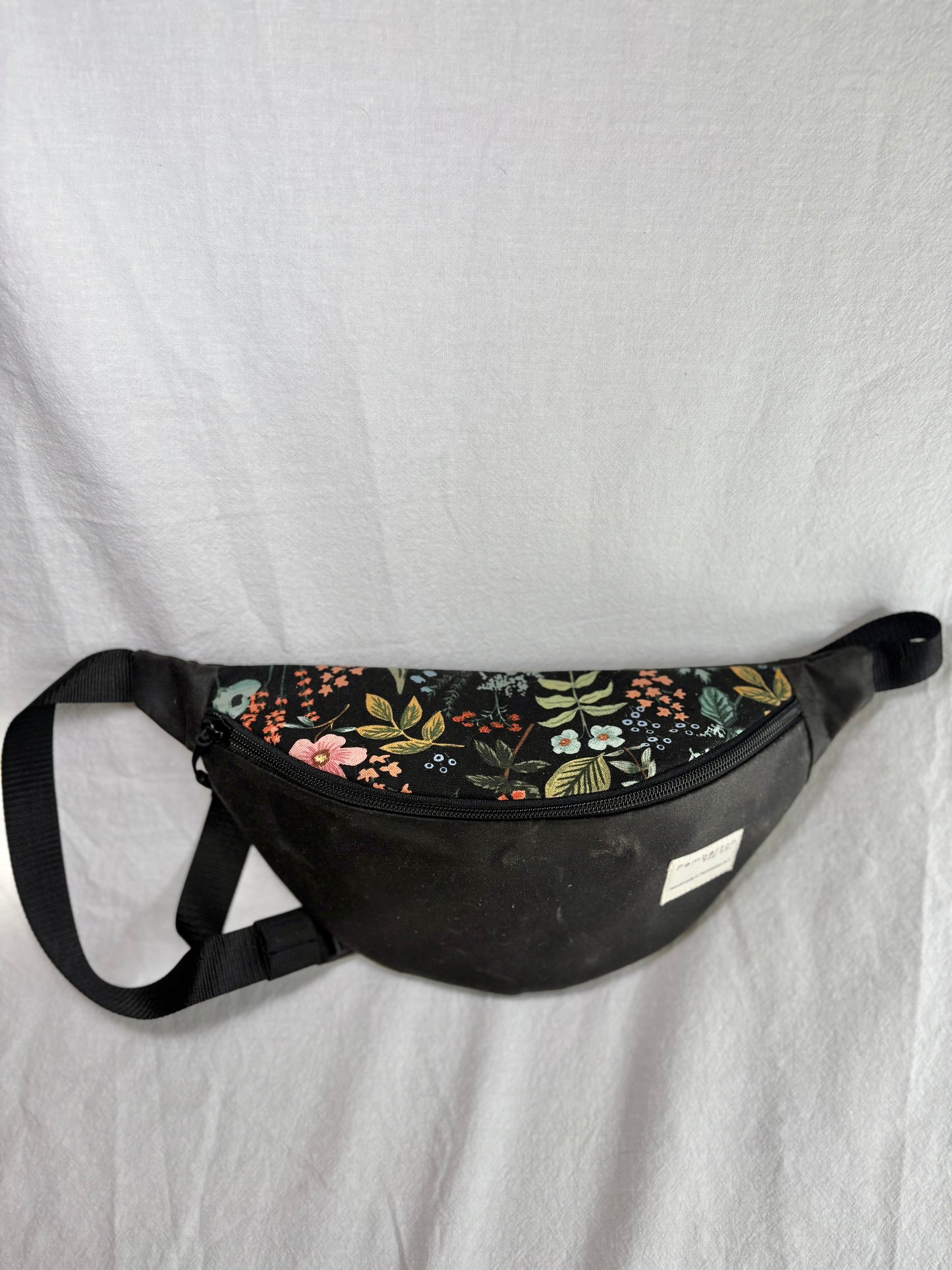 Charcoal Oilskin - Black Floral Top Panel