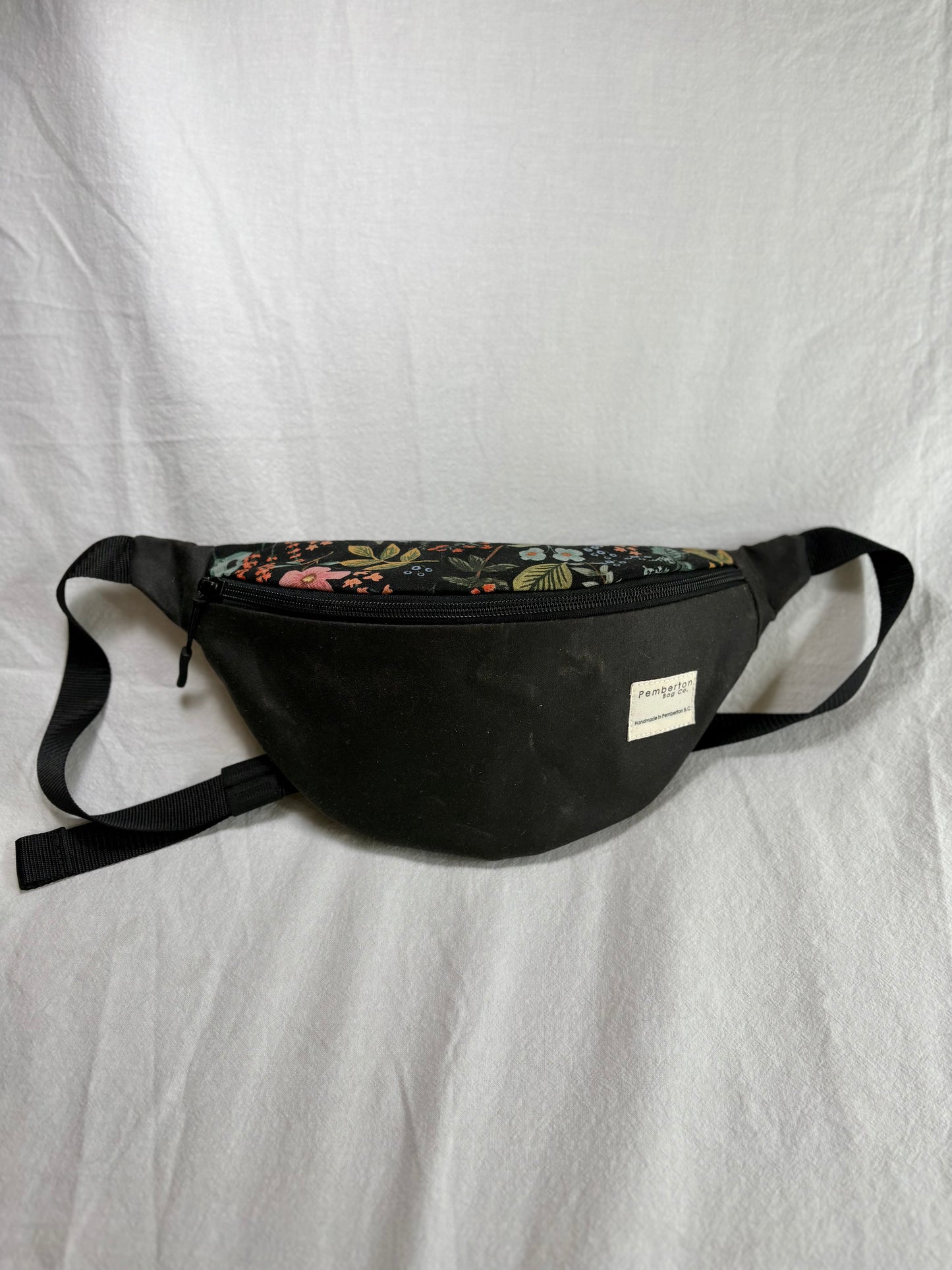 Charcoal Oilskin - Black Floral Top Panel