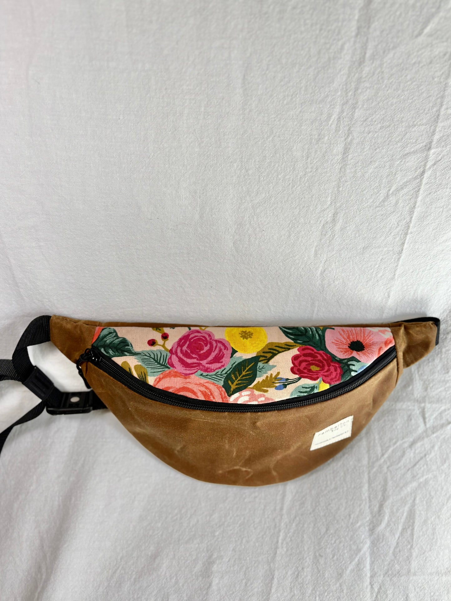 Gold Oilskin - With Pink Floral Top Panel