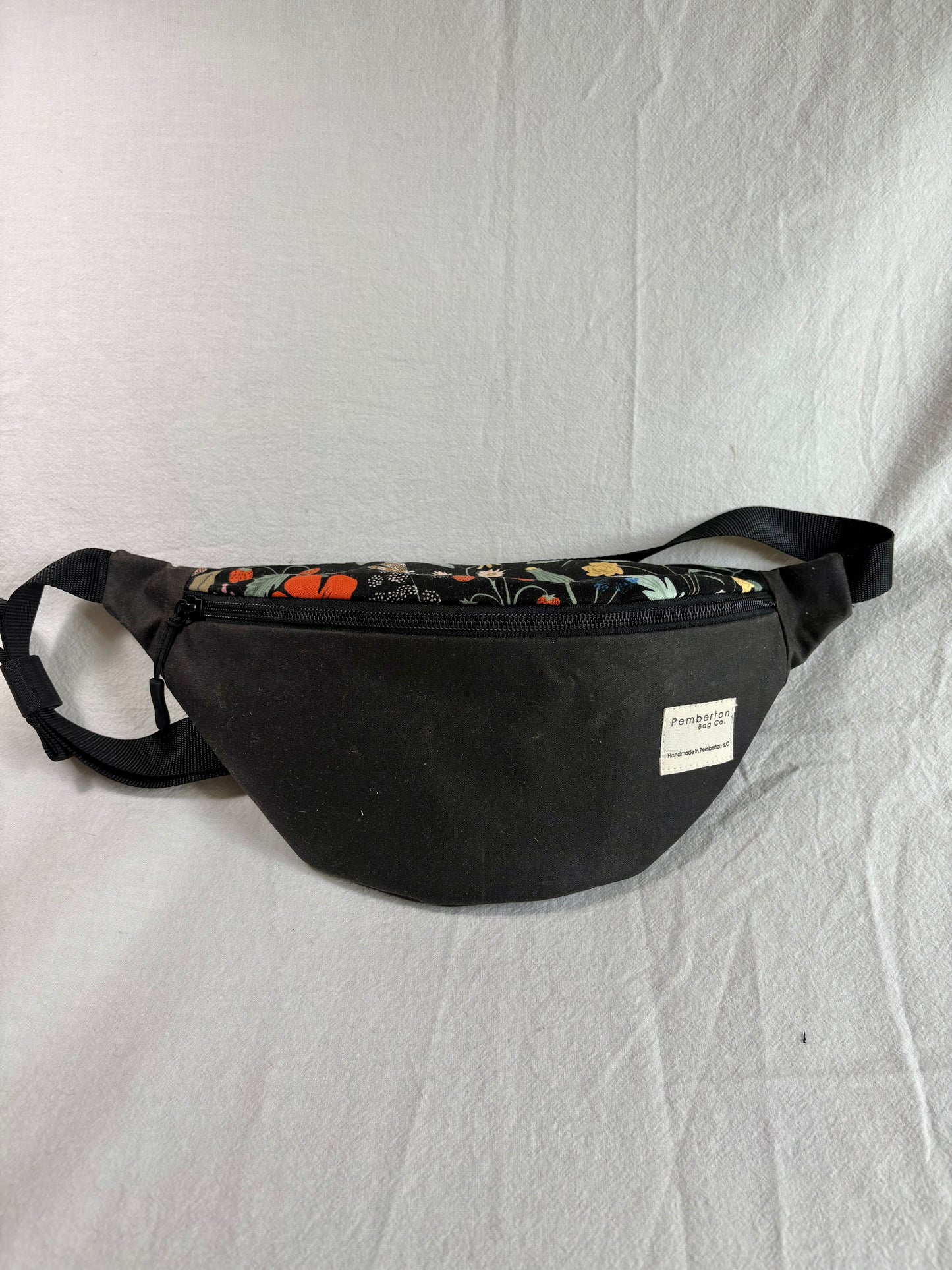 Charcoal Colour - Black Floral Patterned Fabric