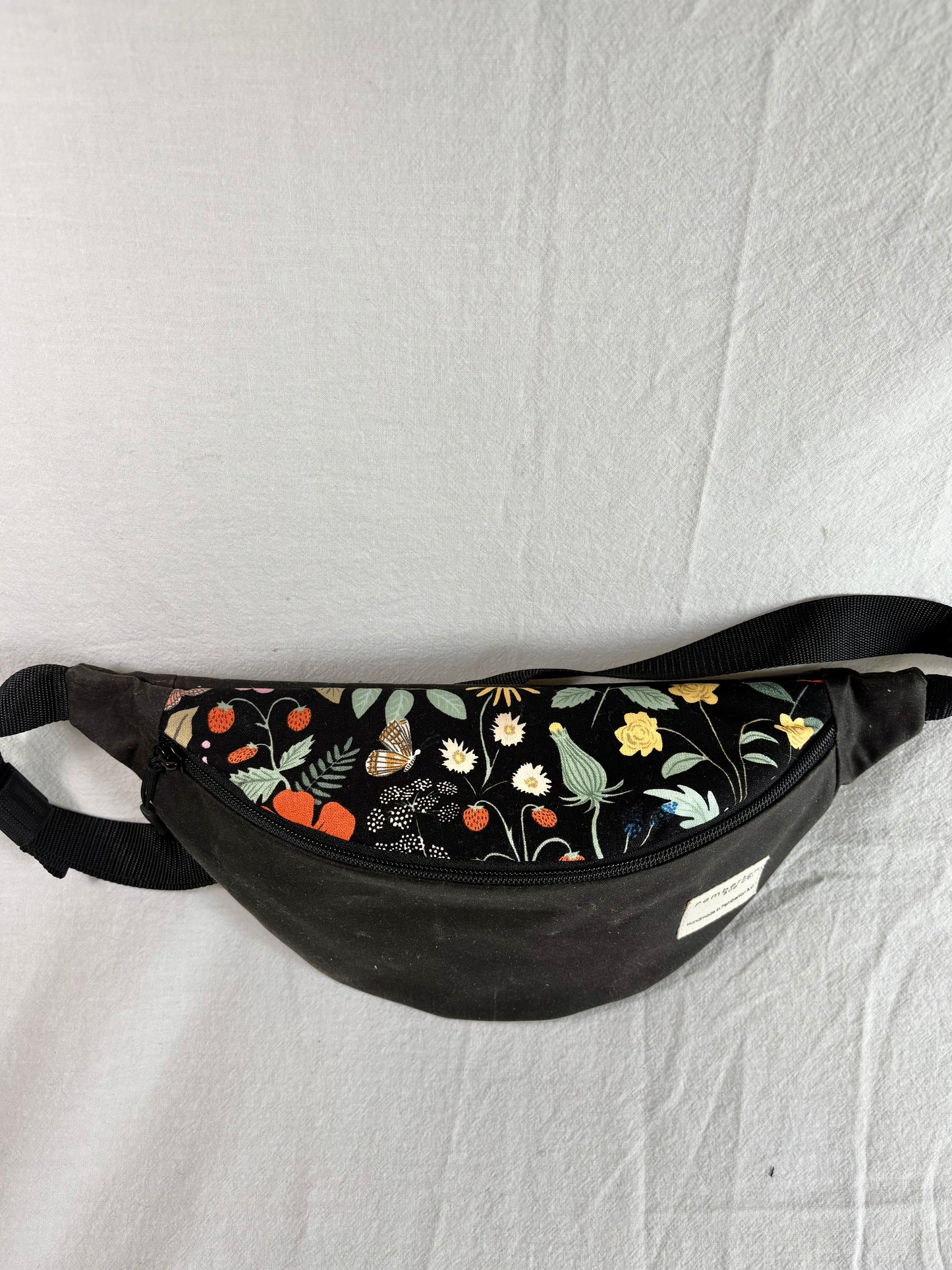 Charcoal Colour - Black Floral Patterned Fabric