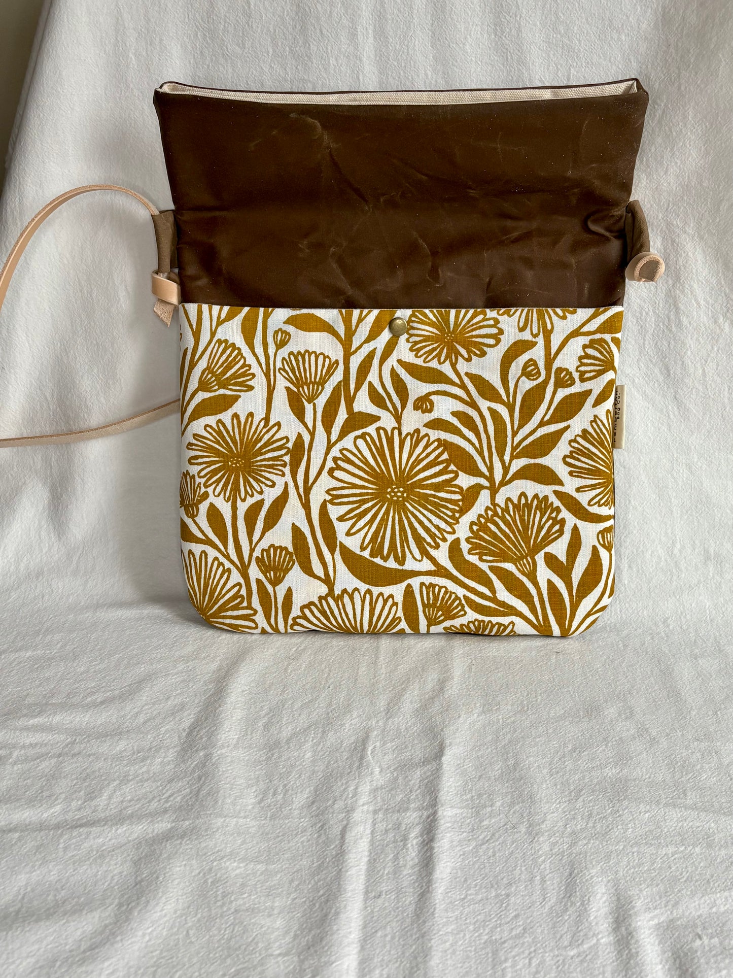 Crossover Bag - Wild Daisies - Mustard Colour