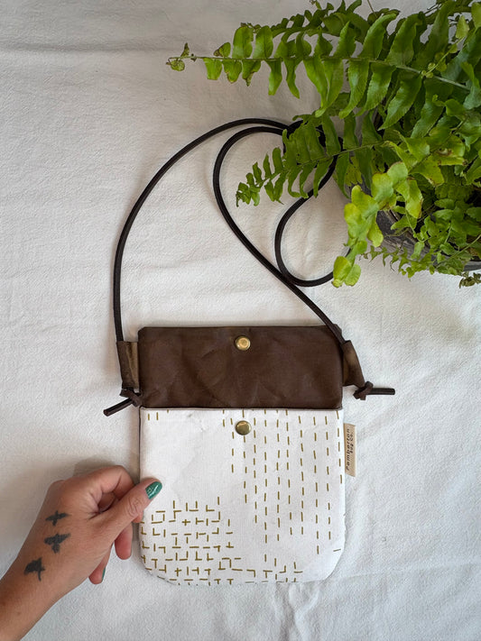 White with Green Texture - Brown Oilskin