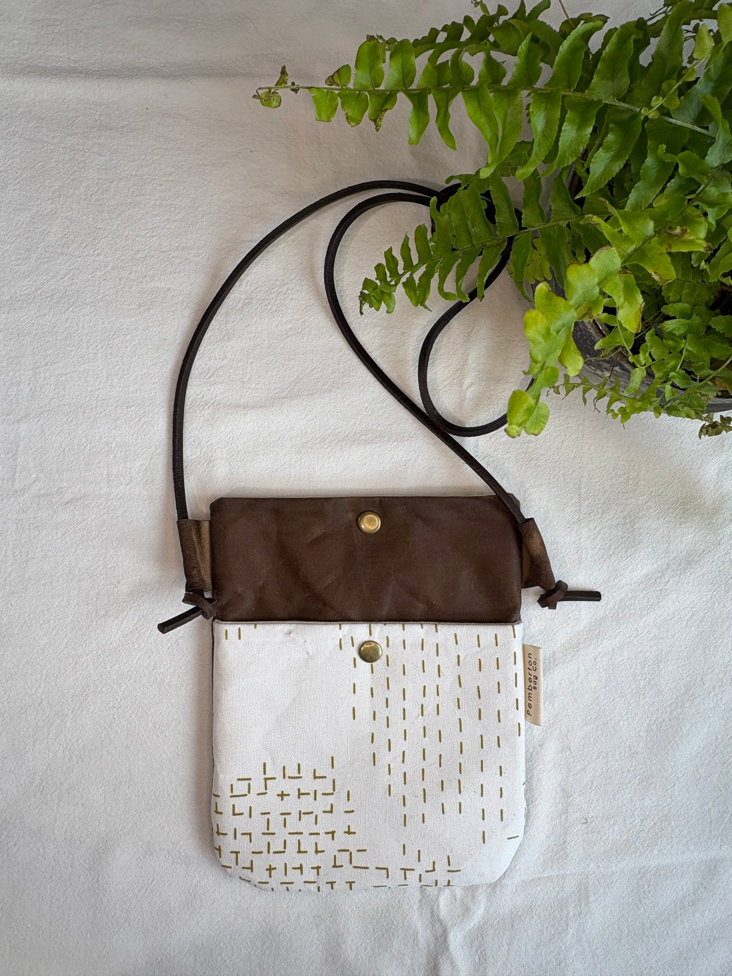 White with Green Texture - Brown Oilskin