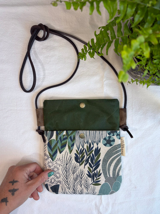 Floral Blue - Green Oilskin