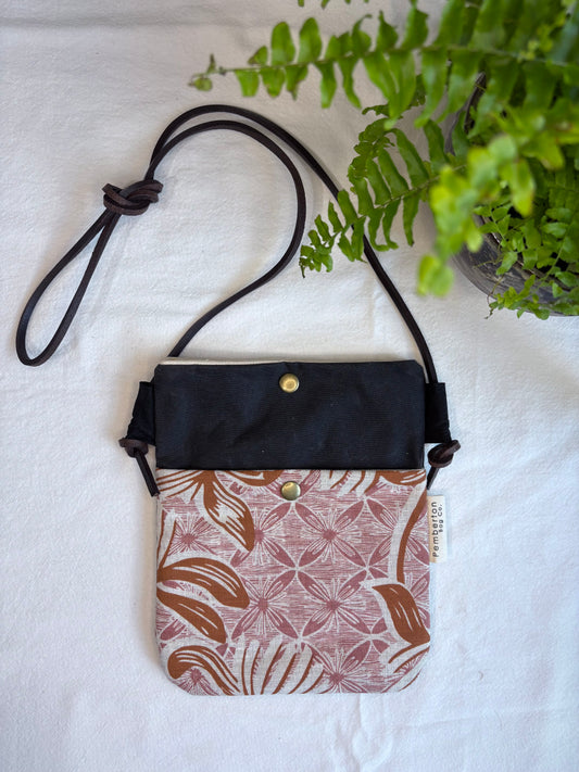 Pink Flowers - Charcoal Oilskin