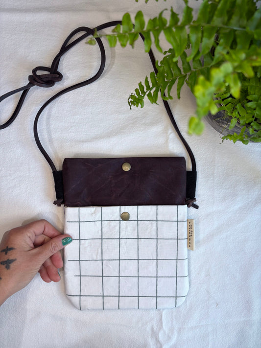 Green Cross Lines - Maroon Oilskin