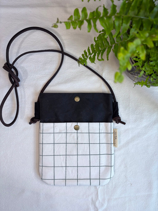 Green Cross Lines - Charcoal Oilskin