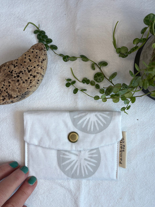 Grey Flower Circles on White