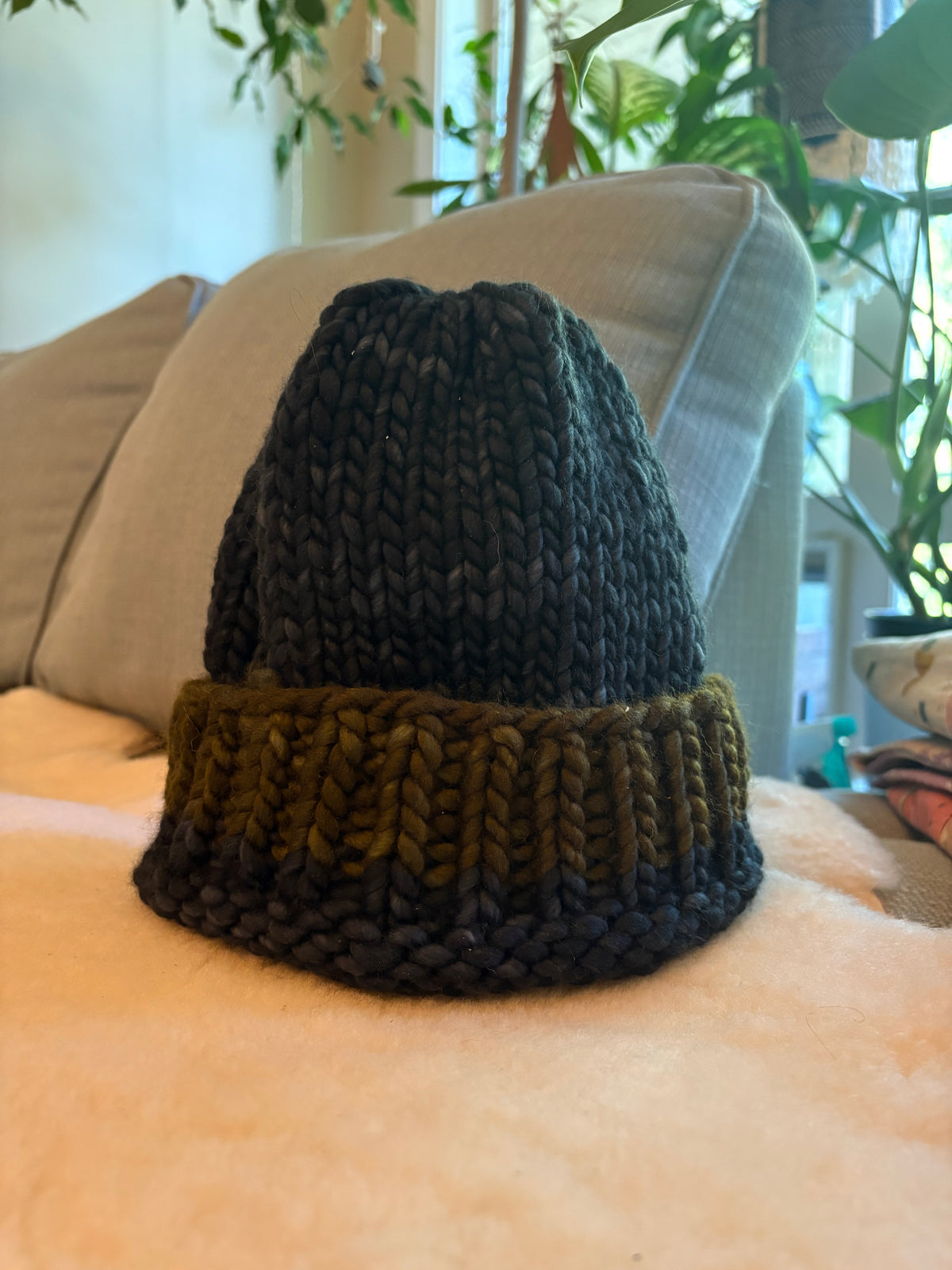 Dark Blue with Olive Green Strips