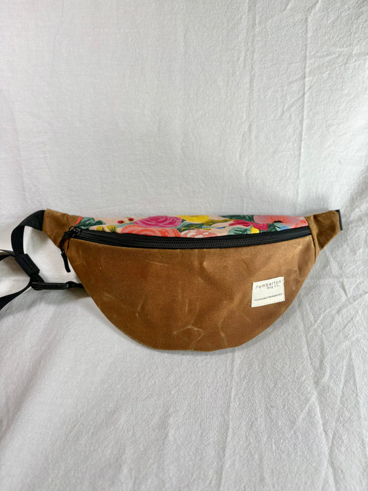 Gold Oilskin - With Pink Floral Top Panel