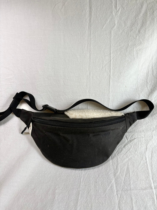 Charcoal OilSkin With 100% Wool Shearing Accent