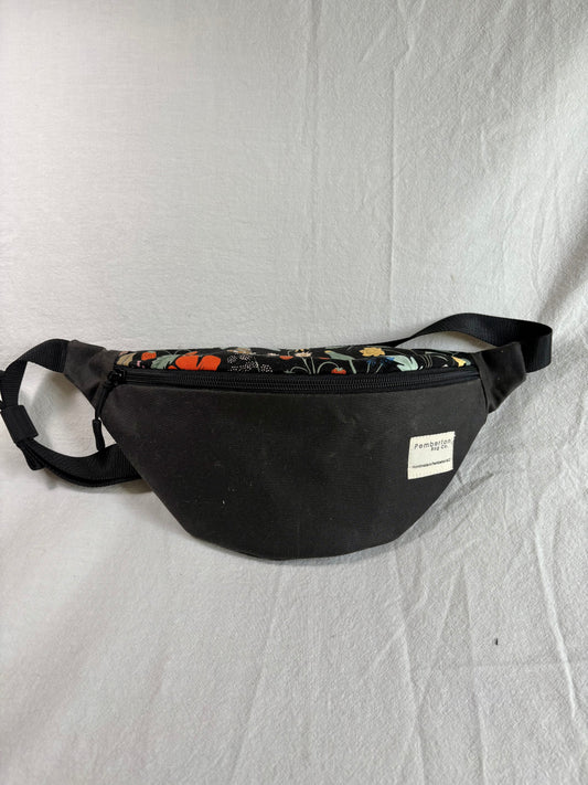 Charcoal Colour - Black Floral Patterned Fabric