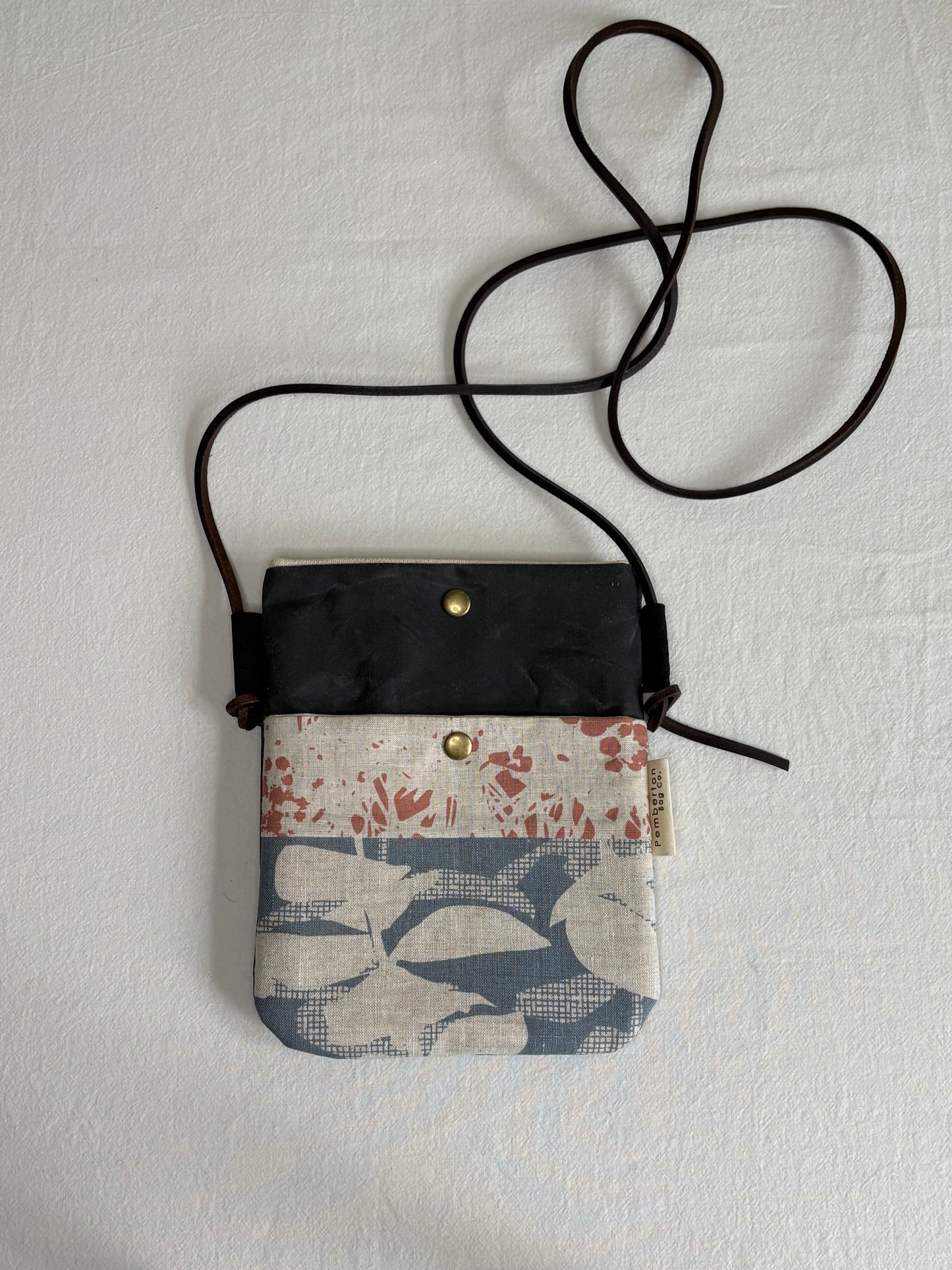 Phone Sling Pouch - Blue Eucalyptus and Pink
